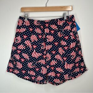 NWT Columbia PFG Clearwater Shores USA Flag Fish Swim 6” Trunks Shorts Medium